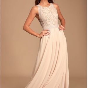 Lulu’s “Forever and Always” Blush Pink Maxi Dress